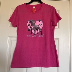 District Graphic Tee – “Love My Pit Bull” Dog Lover Shirt, Size Medium, NWT